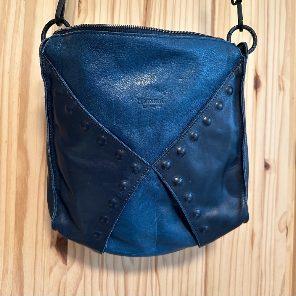 Hammitt Los Angeles Andrew Crossbody Shoulder Bag - blue pebbled leather NICE - Picture 3 of 14